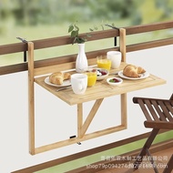 Balcony Table Hanging Foldable Balcony Table Afternoon Tea Leisure Wooden Portable Wooden Balcony Ta