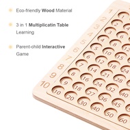 99 Multiplication Board Game Kids Wooden Montessori Educational Toys Math Learning Counting Hundred