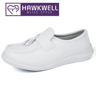 Hawkwell Women Nursing Shoes Slip On Resistant Walking Shoes - Black/White-6937