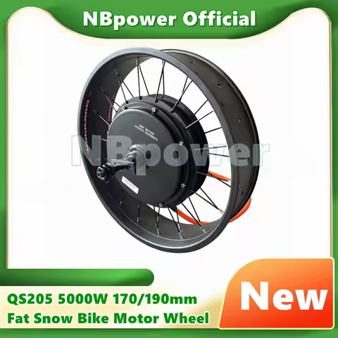Newest NBpower QS205 72V 5000W 50H V3 170/190mm Dropout Electric Fat Bike 20/24/26x4.0 Snow Bike Rea