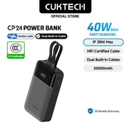 【3C  Certification】CUKTECH 20000mAh 40W Fast Charging Built-in Dual Cables Powerbank iP 38W Max Xiao