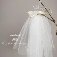 Children s Crown Veil Hairpin Birthday Crown Veil Children s Pressure Clip Top Clip Ribbon Poncho Ha