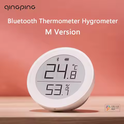 Qingping Thermometer Hygrometer Bluetooth 5.0 Temperature Humidity Sensor Ink Screen Indoor Works wi
