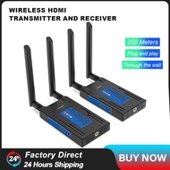 Wireless HDMI Extender 250m 5.8GHz 1080P@60Hz Full HD HDMI Wireless Transmitter and Receiver Audio Video Converter Share for Laptop PC DSLR Camera To TV Projector Monitor