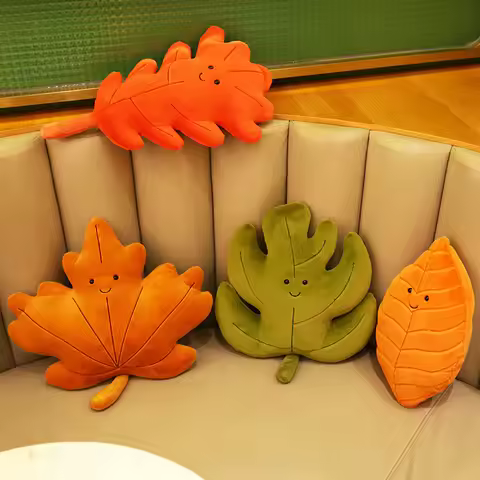 Cute ginkgo leaf cushion; red maple leaf pillow; sofa decoration; photography prop accessories gift 