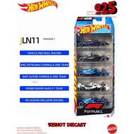 [925HOT] New hot wheels 2025 F1 Racing Car JLN11 Five-Car Pack Red Bull Benz HAAAS Williams Sports C