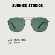 SUNNIES STUDIOS - Val White Gold Pond Polarized Pilot Sunglasses - 60335P-2-2