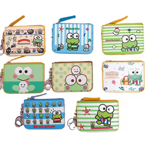 Hello Kitty Cute Wallet Women Sanrio Coin Purses Leisure Zipper Keroppi Card Holder Kuromi Coin Pouc