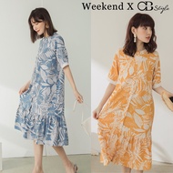 SG LOCAL WEEKEND X OB DESIGN WORK WOMEN CLOTHES LEAF PRINT COTTON BUTTON DOWN SHIRT MIDI DRESS S-XXXL PLUS SIZE