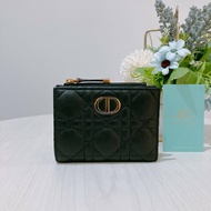 TK2027	Christian Dior 迪奧牛皮粒銀包 Caro Dahlia Wallet Calfskin Black