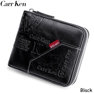 CarrKen News Vintage-Inspired PU Leather Wallet: Mens Short Wallet with Zipper Coin Pocket &amp; Big Capacity Men Wallet