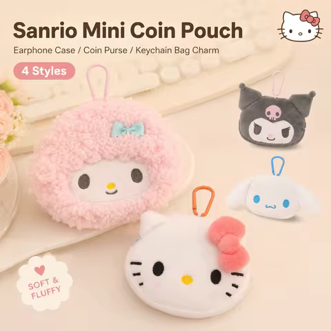 2026 Trendy Sanrio Cute Hello Kitty Cinnamoroll Sweet Piano Makeup Pouch Earbud Storage Bag Backpack