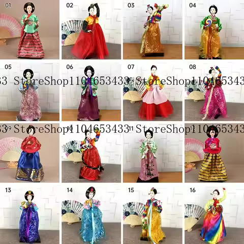 . Korean Traditional Palace Hanbok Geisha Figurine Hanbok Dolls Restaurant Sushi Shop Decor Ornament