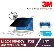 3M Privacy Filter for 14.0 Widescreen Laptop with COMPLY Attachment System PF140W9B
