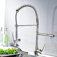 Nickel Brushed Kitchen Faucets Mixer Dual Spray Swivel Spout Rotatable Hot Cold Faucet Sink Mixer Tap interesting