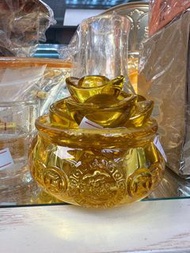 黃水晶琉璃聚寶盆