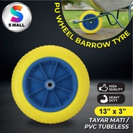 S MALL Heavy Duty Nylon PU Wheel Barrow tyre only / Tayar Mati kereta sorong (13" x 3")