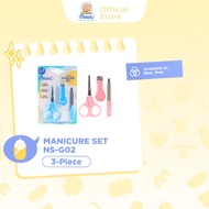 Pureen Manicure Set Scissors/Nail Clippers/Nail File - 3 Pieces NS-G02