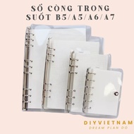 Binder Transparent Notebook – A4 B5 A5 A6 A7 – Free A5 Paper 20 Holes – Planner/Journaling