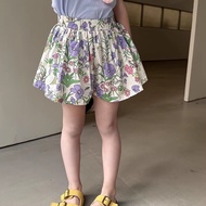 80-140 Sweet Floral Elastic Waist Puffy Bubble Skorts Skirt for Baby Girls for 0-10 yrs old