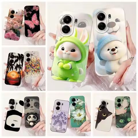 For Xiaomi Redmi 13C 4G Case PocoC65 Cute Rabbit Cartoon Cover Soft Silicone Phone Case For Xiaomi P