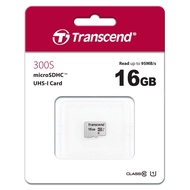 High speed 16GB memory card Up to 95MB/s microSDHC 300S Transcend - Genuine