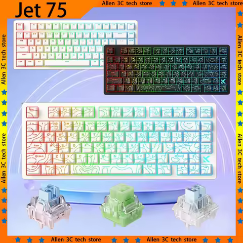 Original Mchose Jet75 Magnetic Switch Mechanical Keyboard Wired 8K 0.01-3.4mm Gasket RGB Custom Espo