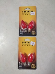 Sunshine LED 紅色蠟燭燈泡