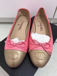 Chanel 經典娃娃鞋 粉金款