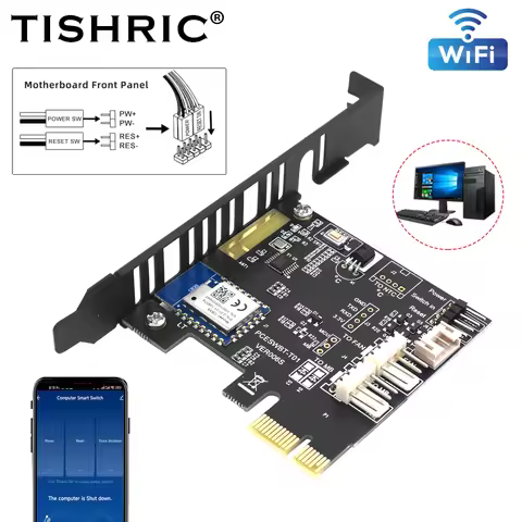 TISHRIC Tuya Wifi PC Power Button Starting Switch PCIE 1X Card APP Remote Control For Destop Compute