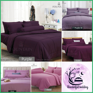 FOUNTAIN ผ้านวม (อย่างเดียวไม่มีผ้าปู) FTC สีพื้น Purple PINK Violet ม่วง ชมพู ขนาด 3.5 5 6ฟุต ชุดเครื่องนอน ผ้าปูที่นอน wonderful bedding