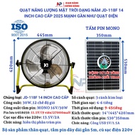 (0 Đồng phí vận chuyển)Quạt tích điệnquạt năng lượng mặt trời Solar Fan JD-118F dạng nằm chân quỳđộn