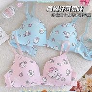 Cartoon Girl Bra Japanese Sweet Anti-slip Invisible Strapless Bra Small Breast Push UP Underwear#hel