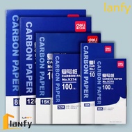 LANFY 100 Sheets Carbon Paper, Double-sided Carbonless Transfer Papier, Office Accounting Thin Blue 