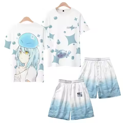That Time I Got Reincarnated As A Slime Rimuru Tempest 3D Print T-shirt Set Kawaii Cosplay Tee Short