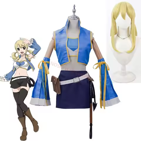 Anime Lucy Heartfilia Cosplay Costume After Seven Years Lucy's Wigs Comic-con Fairy Tail Stage Costu