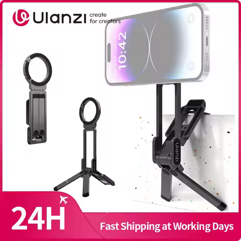 Ulanzi MA38 MagLock Phone Stand Magnetic Phone Stand for iPhone 16 15 14 13 with Hidden Hook for Slo