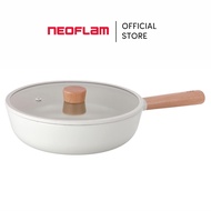 NEOFLAM Fika Wokpan - 26cm / 30cm │ Non-Stick Xtrema Ceramic Coating │ Silicone Rimmed Glass Lid