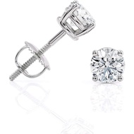 IGI Certified 1 to 2 Carat  Diamond Stud Earrings for Women - 14k  Gold Earrings for Her - (H-I, I1-