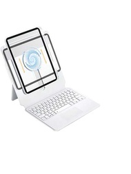 白色專利新型溜梁潛鍵盤保護套,適用於ipad,360度旋轉,創新分離式磁吸設計