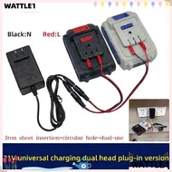WTTLE Dual-head Charger, Universal Overload Protection Lithium Battery Charger, 18/21V/24V Lithium B