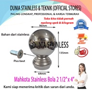 Mahkota Stainless Bola 2 1/2 in x 4in ornamen hiasan tangga pagar