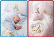 台灣製造奇哥 粉彩比得兔六件式床組粉藍色粉紅色(M)(L)嬰兒床組大床中床彼得兔6件式床組Peter Rabbit 
