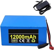 48V 10/12/14AH E-Bike Battery, 48V Electric Bike Battery,Built in BMS+54.6V Charger,for 250W- 1000W Electric Bicycle Scooter Motor
