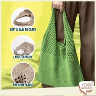 DC Beg Sandang Beli Belah Kain Tenun Tangan Wanita Japanese Girl Style Knit Wool Shopping Bag Large 