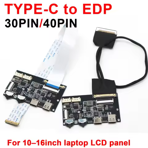 TYPE-C USB To EDP Display Driver Board 30PIN 40PIN 2K 4K 1080P LCD Projection Portable Monitor PHONE