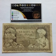 Uang Kuno Seri Kebudayaan 100 Rupiah IDR Indonesia Thn 1952 VF Origina