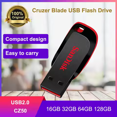 100% Original SanDisk 16GB USB Flash Drive 32GB USB Disk 64GB 128GB USB2.0 Pen Drive Pendrive Memory
