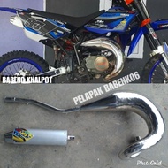 Yamaha Y110SS Trail Cubcross Exhaust Pipe - SS Two Racing for Y100 Sport, FIZR, FIZ Alfa, Full Chrom