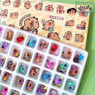 SHUFA 40 Holes Box, Toys Gifts Capybara/My Little Pony/Yeloli/GG Bond Keychain Box, Delicate Ornamen